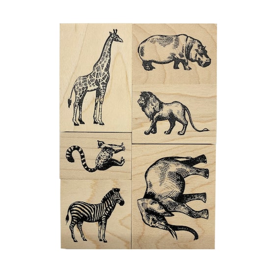 African Animals Wood Stamp Set by Recollections&#x2122;